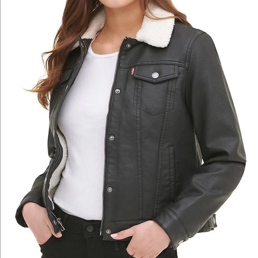 Levi’s Faux Leather/Sherpa Trucker Jacket